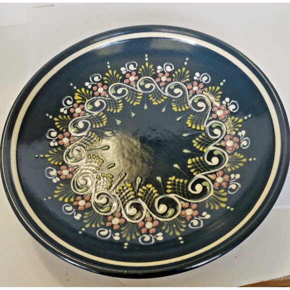 Gmunder Keramik Austria Hand Painted Decorative Stoneware Bowl 10 1/4" Wall Hang - Picture 4 of 13